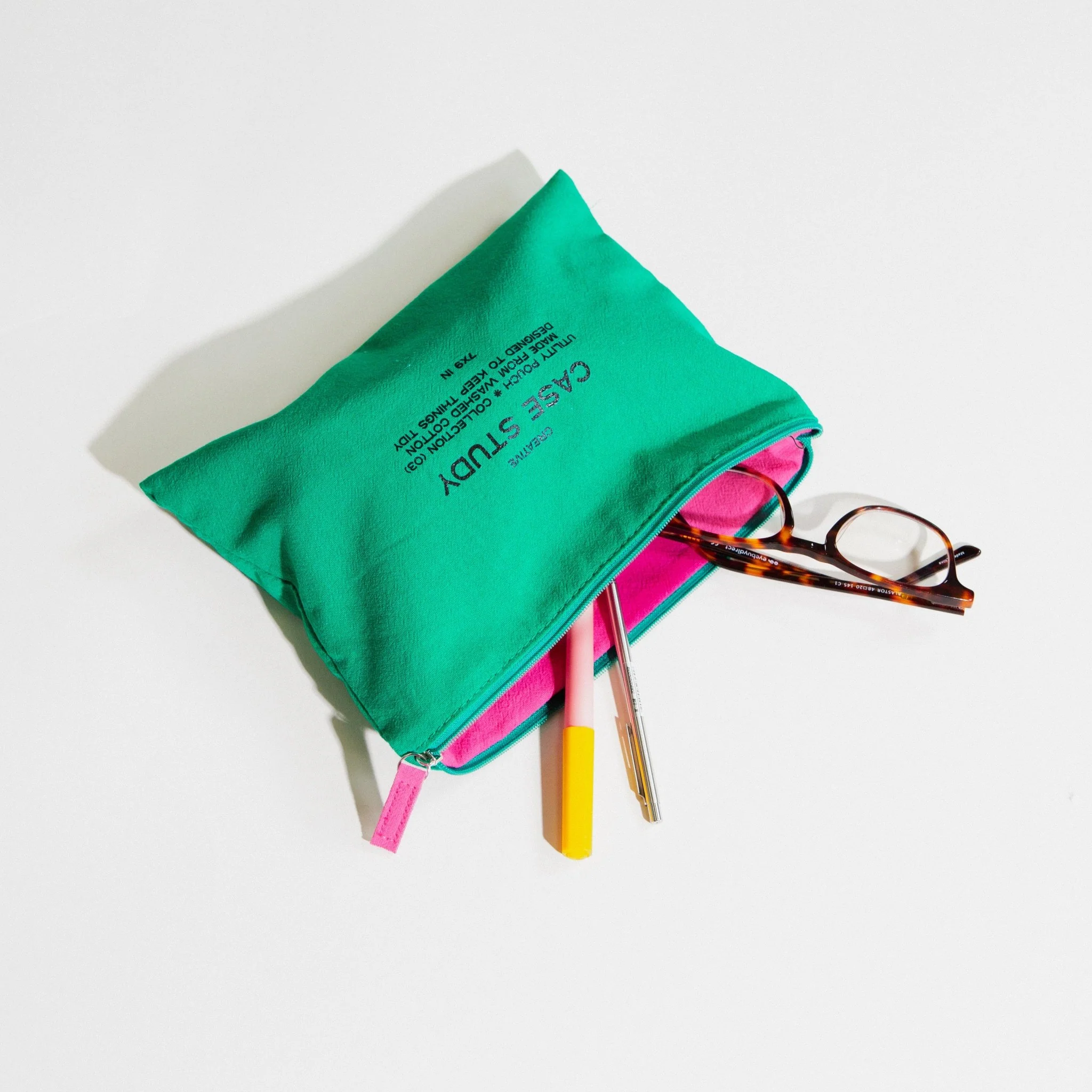 Washed Cotton Zipper Pouch - Image 5