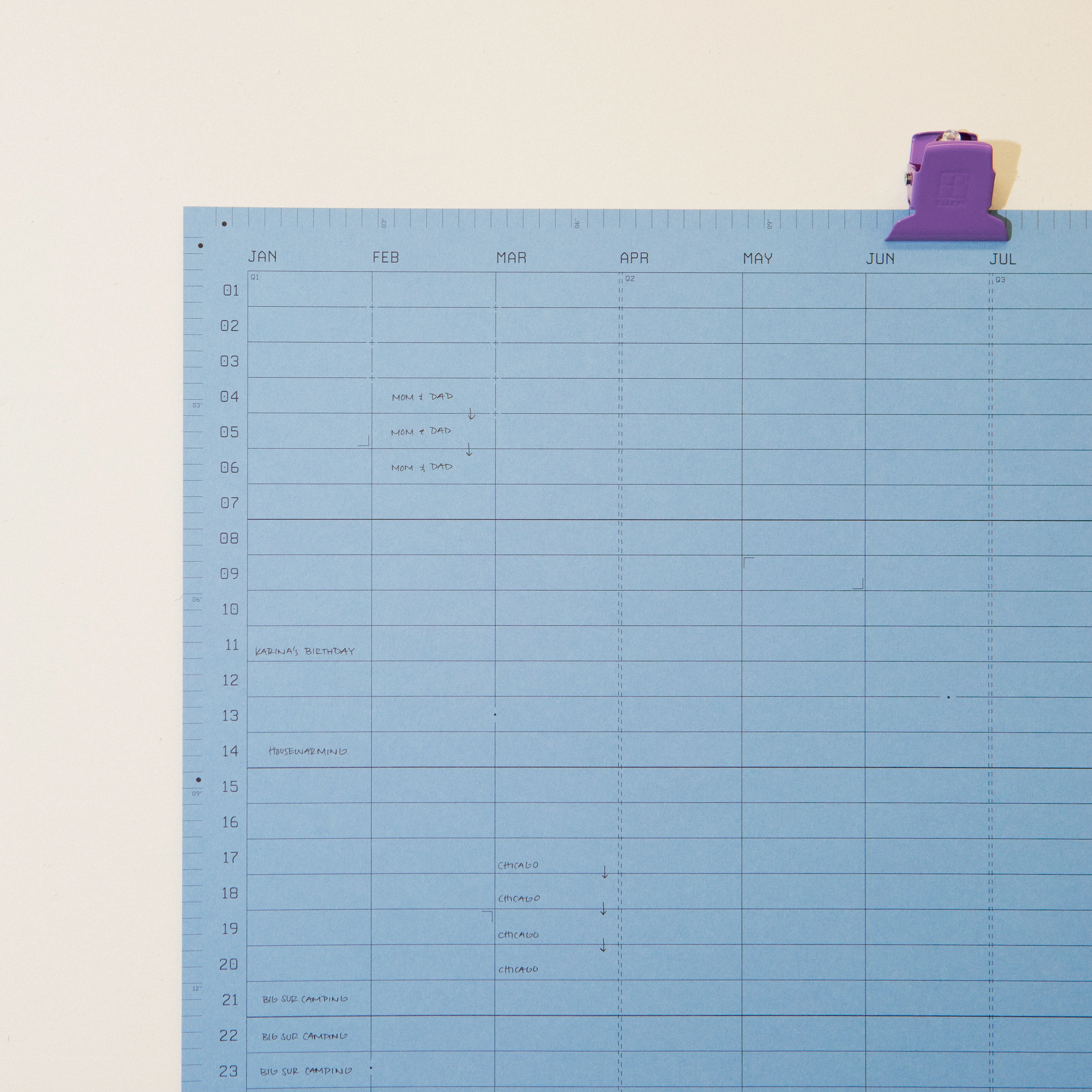 Open Dated 365 Day Wall Calendar | Denim - Image 8
