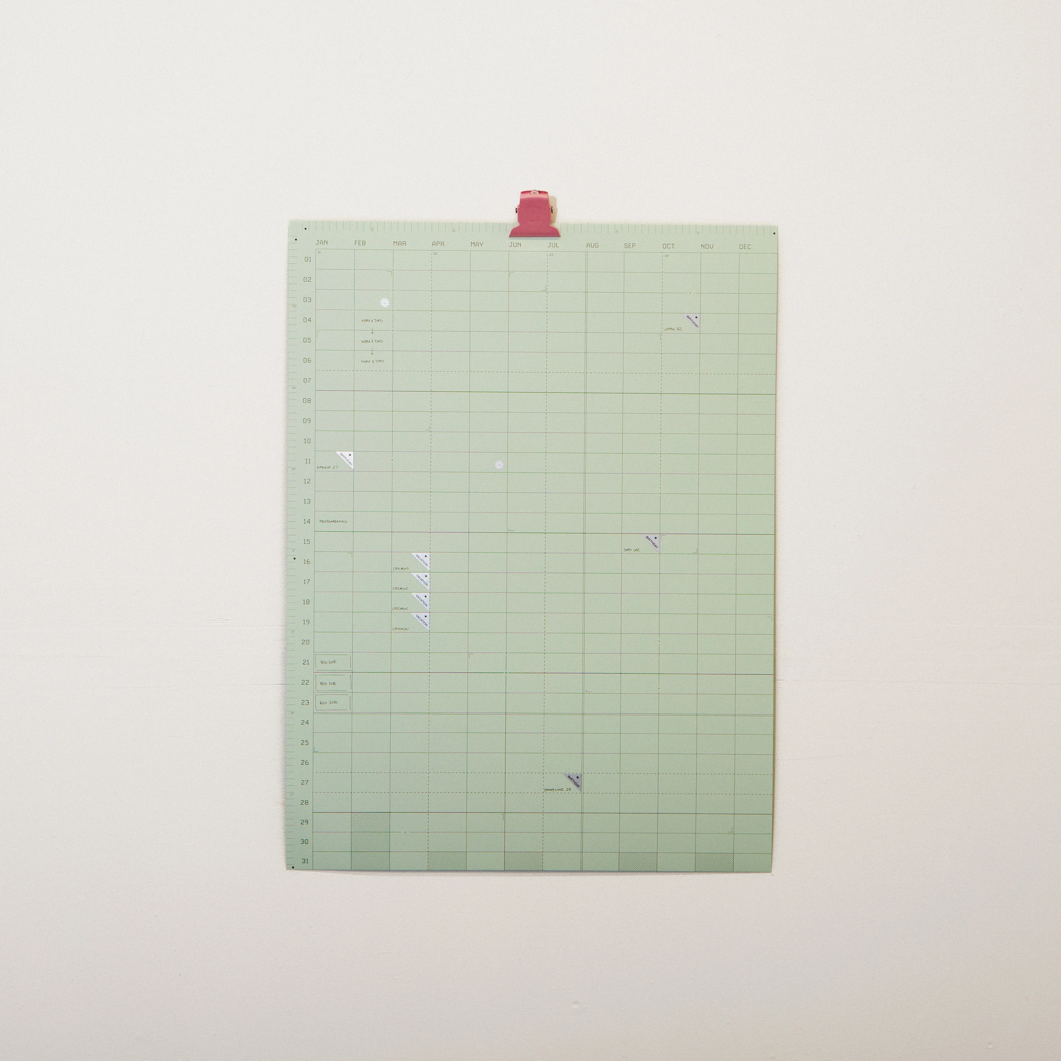 Open Dated 365 Day Wall Calendar | Matcha - Image 4